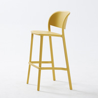 Tabouret de bar empilable en plastique, style nordique moderne et minimaliste, dossier haut, pour café, restaurant, balcon, mobilier de bar, garantie 2 ans