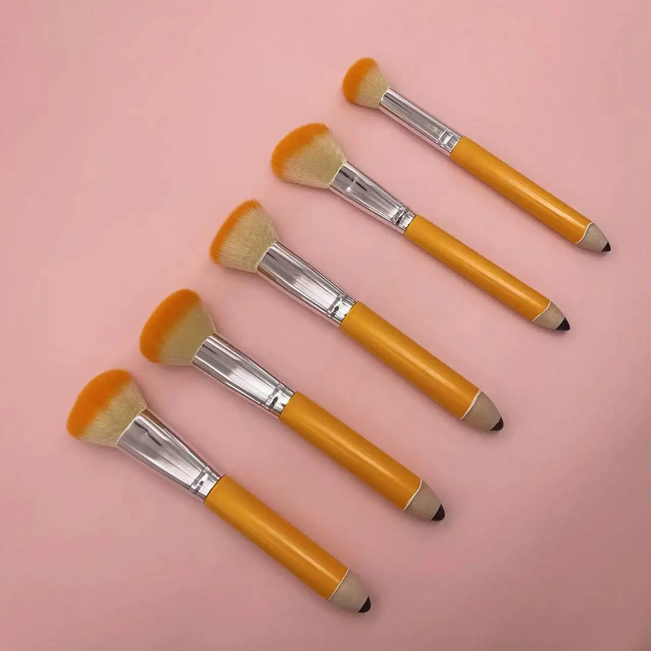 YRX A258 High Quality 5pcs Custom Logo Pencil Makeup Brushes Foundation Makeup Brush Wholesale Makeup Brush Set