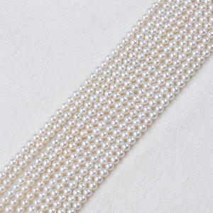 สร้อยคอมุกน้ำจืดทรงข้าวสารสีขาวขนาด 3-3.5 มม. มุกธรรมชาติแบบกึ่งสำเร็จรูป ขายส่งอุปกรณ์ตกแต่ง - Product Image 3