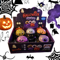 Ensemble de jouets promotionnels Halloween Mystery Buns : Figurines en silicone souples en forme de dumpling, yeux de fantôme, citrouille, bonbons – Cadeau idéal pour les événements