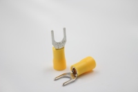 Terminal de Horquilla de Latón Aislado, Ignífugo, Fácil de Identificar, Rojo/Azul/Amarillo, 660V, Recubierto de Estaño, para Conexión de Cables