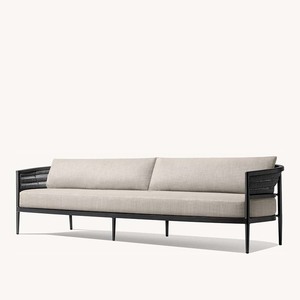 Ensemble de canapés en aluminium au design moderne et épuré, canapé d'extérieur en aluminium, ensemble de canapés de jardin en métal pour piscine - Product Image 5