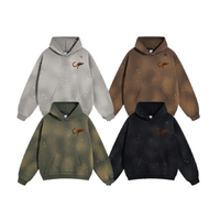 Sudadera con Capucha Personalizada de Alta Calidad con Logotipo Personalizado YKH, Tejido de Rizo de 450 GSM, Impresión Personalizada, Lavado Ácido, Colorida, para Hombre