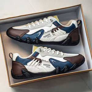 รองเท้าผ้าใบลำลองผู้ชายสไตล์เรโทรสีสันตัดกันรูปปลาหมึก แบบสวม น้ำหนักเบา กันลื่น รองเท้าเดินแฟชั่น ระบายอากาศได้ดี - Product Image 2