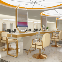 Hong-gang — miroir rond pour barbier, miroir avec table, support avec casier, lumière LED
