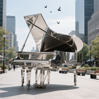 <strong>Best</strong>-<strong>Selling</strong> Customized Outdoor <strong>Garden</strong> Stainless Steel Harp Piano <strong>Sculptures</strong> Modern Style Polished with Silk Screen Printing