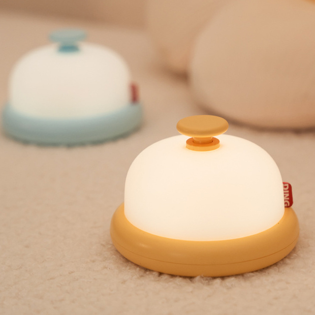 Desk Bell Night Light Bell Shaped Lamp with Brightness Control USB Port Creative Desk Lamp for Kids Room Home Decor Holiday Gift