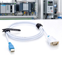 Cable USB a RS232 FT232R, Adaptador Serial USB-A Macho a DB9 Macho con Tornillos de Fijación para Programación de PLC y Equipos Industriales