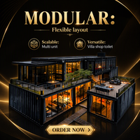 Conteneur Modulaire 40 pieds en Kit, Fournisseur d'Or, pour Villa, Boutique, Toilettes Incluses - Approvisionnement Direct Usine