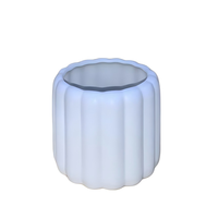 Elegan Matt Glaze Pot bunga keramik putih minimalis dengan lubang drainase tanaman dekorasi rumah yang indah
