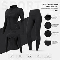 Ensembles de sport pour femmes : Veste zippée et leggings froncés, ensemble 2 pièces pour gym et yoga, vêtements de fitness personnalisés