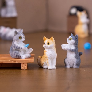 <b>Mini</b> Resin Animals Miniature Resin Cat Crafts Figurines Ornaments for DIY Car Dashboard Office <b>Desk</b> Computer Monitor Decor - Product Image 1