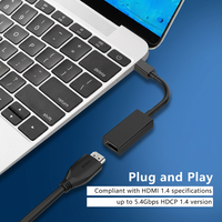Divisor Mini DP a HDMI 4K, Carcasa de ABS, Convertidor Mini DisplayPort Macho a HDMI Hembra, Compatible con 3D HDCP1.4 para Laptop y Proyector