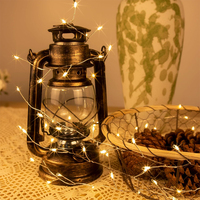 Guirlande de Noël à piles, lumières LED en fil de cuivre, guirlande lumineuse à pétards, télécommande, lumières féériques en cluster pour la décoration de mariage, de fête et de chambre