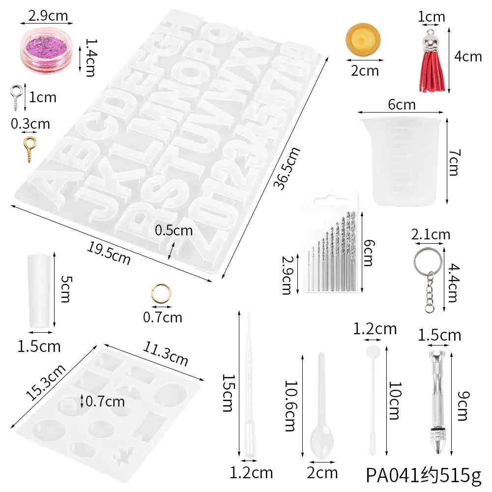 Cnmi khuôn sset Mặt dây chuyền vòng cổ trang sức Silicone khuôn Kit 186 cái chai chất lỏng OPP Túi Hot Bán nhựa cho trang trí pha lê