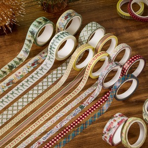 Cinta adhesiva navideña Washi, 30 rollos de 5m de longitud para bricolaje, decoración de diarios, envoltura de regalos, juego de cintas decorativas de papel - Product Image 4