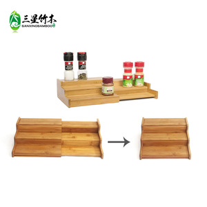 Bamboo <b>spice</b> <b>rack</b>, multi-tiered kitchen <b>spice</b> <b>rack</b>, creative drawer-style <b>spice</b> bottle organizer made of moso bamboo. - Product Image 4