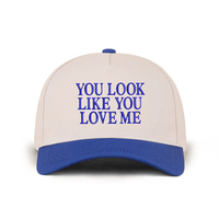 Gorra de Béisbol de Cinco Paneles en Dos Tonos, Bordada con "You Look Like You Love Me", Varias Opciones de Bordado Personalizado Disponibles