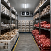 Chambre Froide Modulaire Personnalisable à Température Réglable, Chambre Froide Type Walk-in pour Fruits, Légumes, Viandes et Fruits de Mer