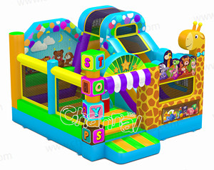 Cửa hàng đồ chơi trượt nhảy nhà Combo lâu đài khóa học trở ngại Inflatable trượt Bouncer ngoài trời vui vẻ sân chơi Inflatable mặt trăng bouncers - Product Image 4