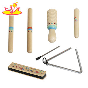 Juego de Instrumentos de Percusión de Madera para Niños con Baquetas, Raspador de <span class=keywords><strong>Guiro</strong></span>, Armónica <span class=keywords><strong>y</strong></span> Triángulo Metálico para Educación Musical Temprana W07A258 - Product Image 1
