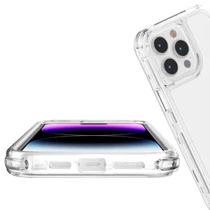 Étui antichoc 3 en 1 pour <span class=keywords><strong>iPhone</strong></span> 11 12 13 14 15 Pro Max Xs XR 8 7 Plus <span class=keywords><strong>SE</strong></span> <span class=keywords><strong>2022</strong></span>, cadre en plastique, <span class=keywords><strong>coque</strong></span> arrière <span class=keywords><strong>transparente</strong></span> en TPU acrylique - Product Image 5