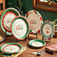 Assiettes en papier compostables et biodégradables, écologiques, jetables, pour les fêtes, les déjeuners, les restaurants, les hôtels et les repas commerciaux