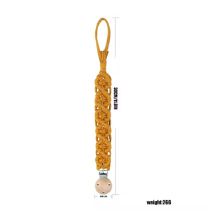 Chupete de ganchillo de punto de tejido suave de algodón hecho <span class=keywords><strong>a</strong></span> mano para bebé, juguete mordedor con Clip para recién nacido - Product Image 2