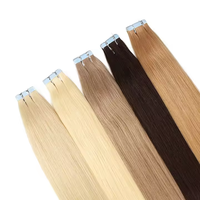 Ruban blond invisible en extension de cheveux 100 humains sans couture Kinky Straig Double Drawn brut indien brésilien
