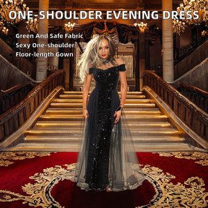 Robe de soirée longue style Empire, asymétrique, antistatique, pour bal et soirées annuelles - Product Image 2
