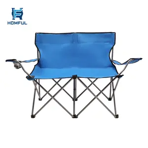 HOMFUL 야외 두 사람 접는 휴대용 캠핑 벤치 소프트 더블 좌석 비치 의자