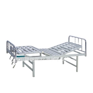 Lit médical double articulé en acier inoxydable, manuel, RC-020B, pour soins aux patients (Franc Suisse) - Product Image 1