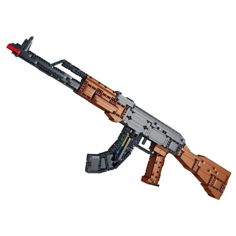 Новинка, 670004 1:1, модель штурмовой винтовки AMK, технический военный пластиковый дробовик, набор строительных блоков, игрушки для мальчиков