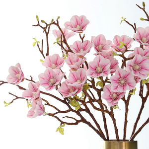 Rami di Magnolia Artificiali a 5 Teste con Fiori Realistici Bianchi, Rossi, Rosa e Arancioni per Decorazioni Casa e Hotel - Product Image 2