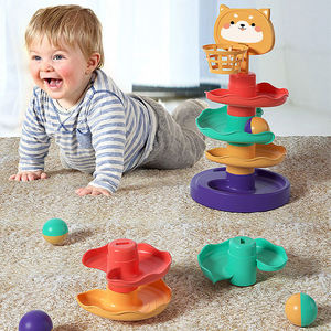 Jeu de construction tour de chute de balles à 7 niveaux avec paniers de basket, jeu éducatif pour tout-petits - Product Image 2