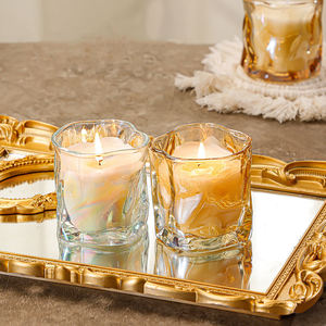 <span class=keywords><strong>Prix</strong></span> de gros de luxe couleur éblouissante bougeoir en verre ondulé pot à bougie en cristal pour bougie d'aromathérapie - Product Image 1