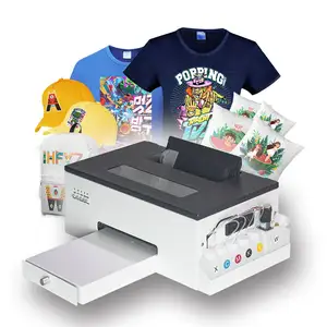 Dtf impressora para inkjet a4, tamanho de iniciante kit dtf impressora conjunto completo máquina de transferência de calor l805 l1800 dtf impressora com materiais