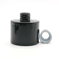 Bouteilles diffuseur de parfum en verre noir de 100 ml, pots diffuseurs ronds avec bouchons noirs 28-410