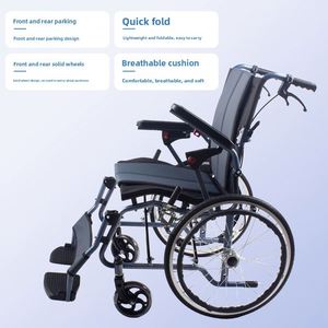 Vente directe usine AC867AJ-20 Fauteuil roulant ergonomique pliant en alliage d'aluminium à cadre en I pour soins infirmiers, provenance Chine - Product Image 2