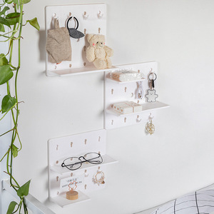 No-drill wall-mounted storage <b>shelf</b> for college student dormitories and bedrooms, Nordic minimalist wall-mounted <b>plastic</b> - Product Image 3