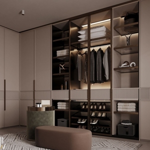 Moderna <span class=keywords><strong>cabina</strong></span> <span class=keywords><strong>armadio</strong></span> con pannelli a venature di legno e porte in vetro Custom Design <span class=keywords><strong>armadio</strong></span> per camere da letto di lusso - Product Image 2