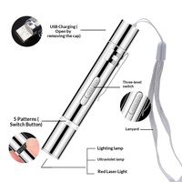 Jouet pour chat rechargeable par USB, bâton de chat avec laser, trois en un, pointeur laser infrarouge, jouet pour chat avec pointeur laser et agitateur