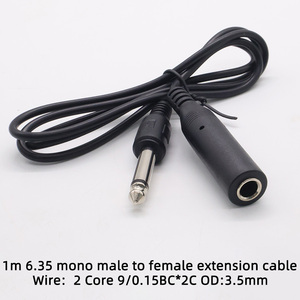 Cavo Audio Industriale Nero in Rame PVC a Bassa Tensione per Chitarra, <span class=keywords><strong>Jack</strong></span> Mono TS da 6,35mm (<span class=keywords><strong>1</strong></span>/<span class=keywords><strong>4</strong></span> di Pollice) Maschio a Femmina, Disponibile - Product Image 4