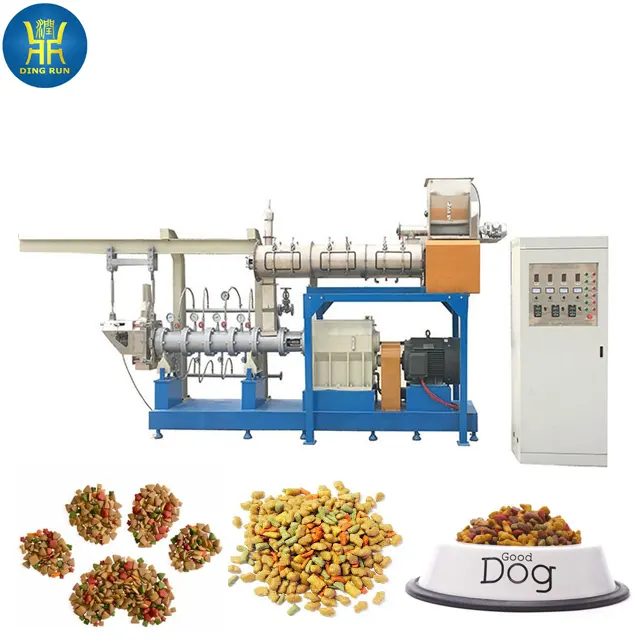 Extrusora de línea de producción completa para perros y gatos, máquina para hacer alimentos y pellet