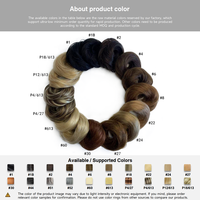F04 35g Indien Remy Cheveux Élastique Droit Bas Chignon Top Noeud Cheveux avec 21 Couleurs Épais Donut Chignon Cheveux Accessoire