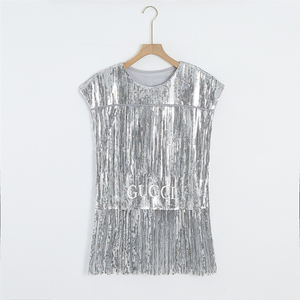 Camicetta con paillettes personalizzata e personalizzata per vendita all'ingrosso in dollari e segno di denaro e paillettes camicia camicia da donna abito estivo da donna - Product Image 3