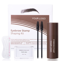 Nouveauté, logo personnalisé, Kit de mise en forme des sourcils étanche en une étape, tampon professionnel à poudre pour coussin d'air, poudre pour sourcils