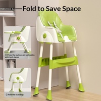 Chaise haute pliable pour bébé, siège de repas multifonctionnel pour enfants, table d'apprentissage portable pour nourrissons