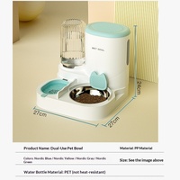 Distributeur automatique d'eau et de nourriture 2-en-1 pour chats, distributeur d'eau par gravité, gamelle anti-renversement pour chiens, ensemble de stations d'alimentation détachables en plastique pour animaux de compagnie