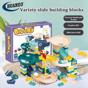 100Pcs Đá Cẩm Thạch Chạy Xây Dựng Khối Bộ Tự Làm Lắp Ráp Lớn Hạt Nhựa Trượt Bóng Xây Dựng Khối Đồ Chơi - Product Image 2